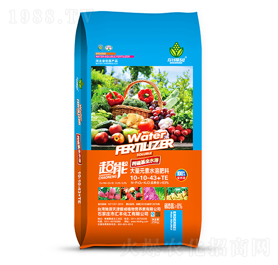 大量元素水溶肥10-10-43+TE-超能-匯豐化工
