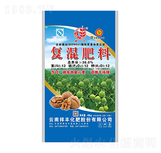 核桃肥專用復混肥料12-12-12-祥豐