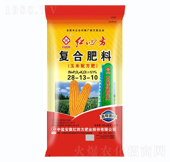 高塔玉米專(zhuān)用復(fù)合肥料28-13-10-紅四方