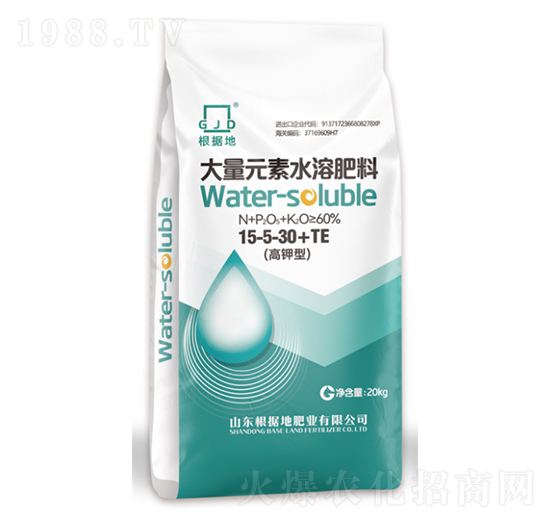 高鉀型大量元素水溶肥料15-5-30+TE-根據地肥業(yè)